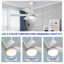 Ventilateur de plafond 52 po avec lumières DEL Damecia-1836628953