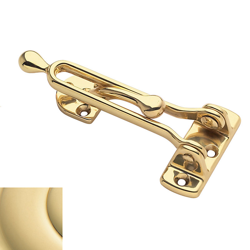 Security Door Guard, Unlacquered Brass