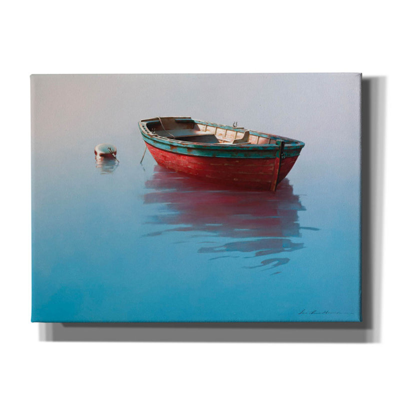 «Boat 5» par Zhen-Huan Lu, art mural sur toile, H 12 po x l 16 po x P 0,75 po