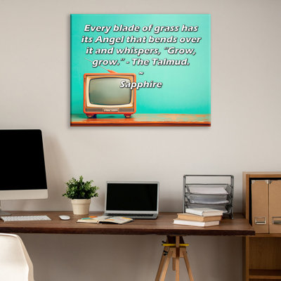 Toile tendue d'ArtsyQuotes par Sapphire: «Chaque brin d'herbe a son ange qui se penche et murmure:« Grandis, grandis. »- Le Talmud.
