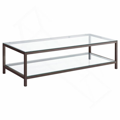 Table basse à 1 tablette en nickel noir