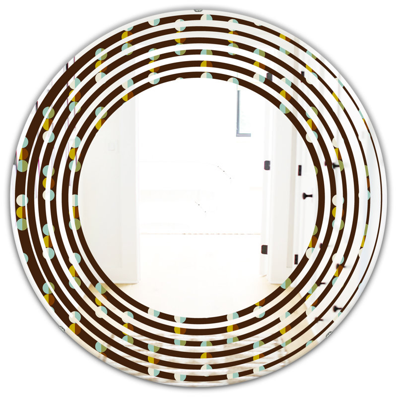Miroir d'appoint mural Wave Americana, H 31,5 po x l 31,5 po, Vague à pois géométriques