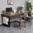 Walnut,Black Rectangular Solid Wood Writing desk-306449512