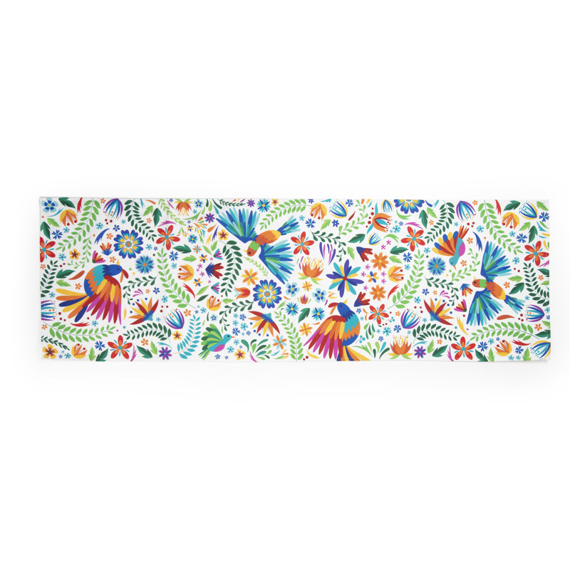 Excelsa Multicolored Mexican Flowers Table Runner