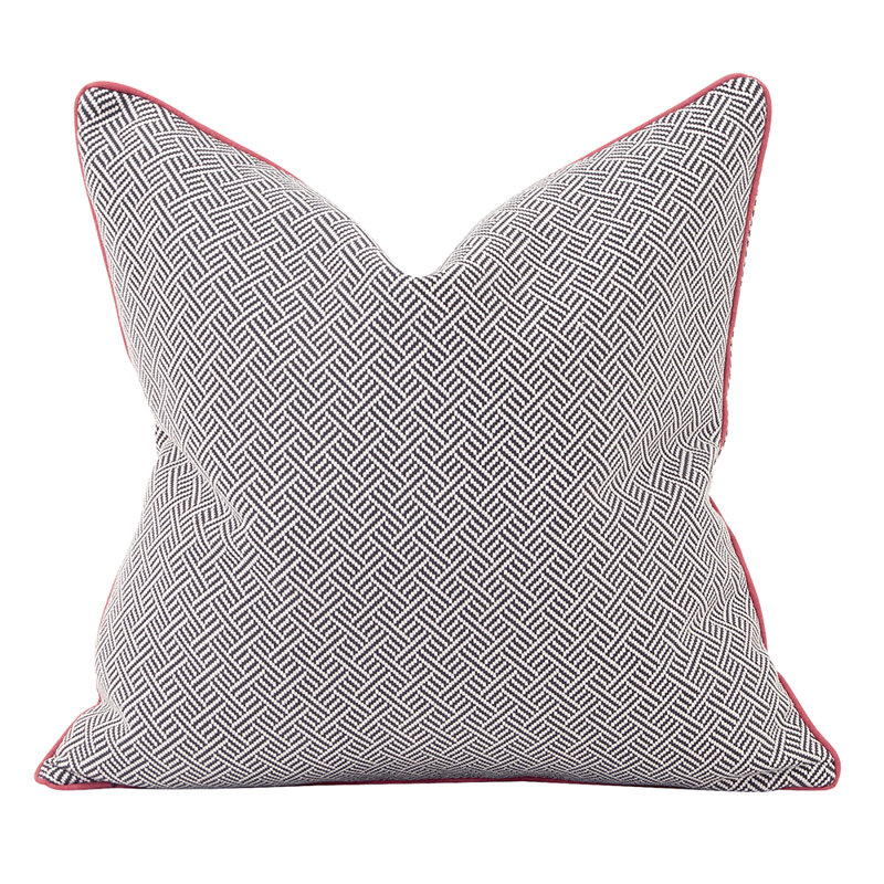  Housse de coussin géométrique 20 po, Rhubarbe, 24 po x 24 po