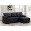 Canapé-lit convertible à 4 places avec méridienne escamotable et rangement en lin noir, coussins de dossier amovibles, canapé-lit simple pour nuit d'invités, largeur 82, profondeur 53, hauteur 34,5, lin 190,5 lb