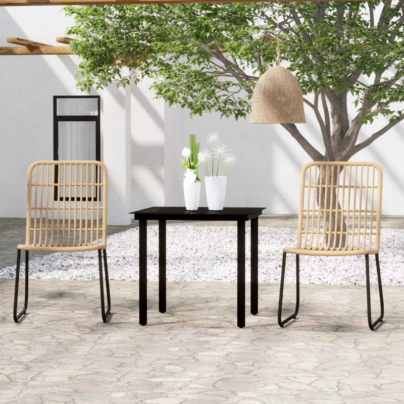 Janashia 2 - Person Patio Dining Set with Square Table, Beige