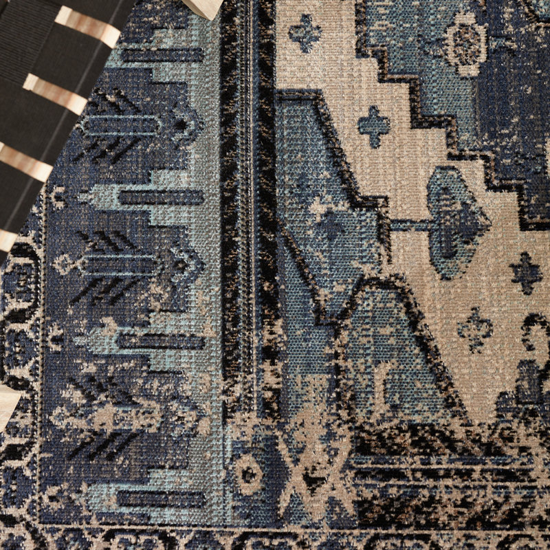 Jaipur Living Cicero Indoor/ Outdoor Medallion Blue/ Gray Area Rug (8'10"X12'), Rectangle 8'10" x 12'