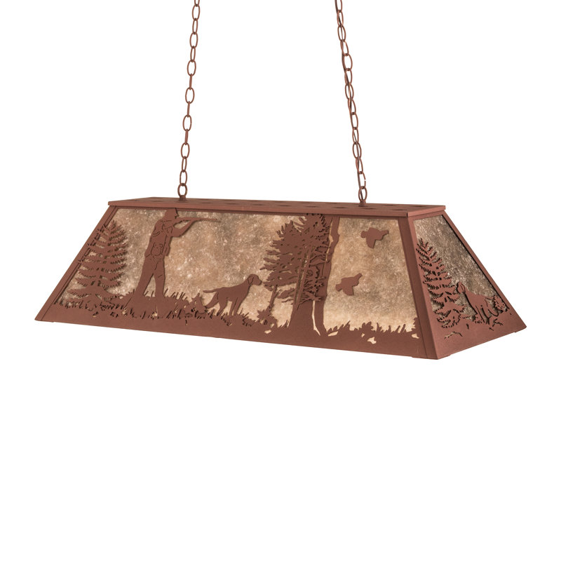 Rustic Lodge 6 - Light Pendant, 12.5" - 44" H x 42" W x 17" D, Rust, Rust