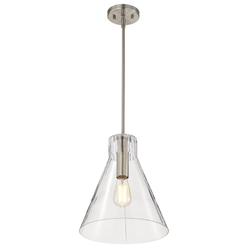 Luminaire suspendu 1 lumière Anine Gianna, H 14 po x l 12 po x P 12 po, Nickel brossé