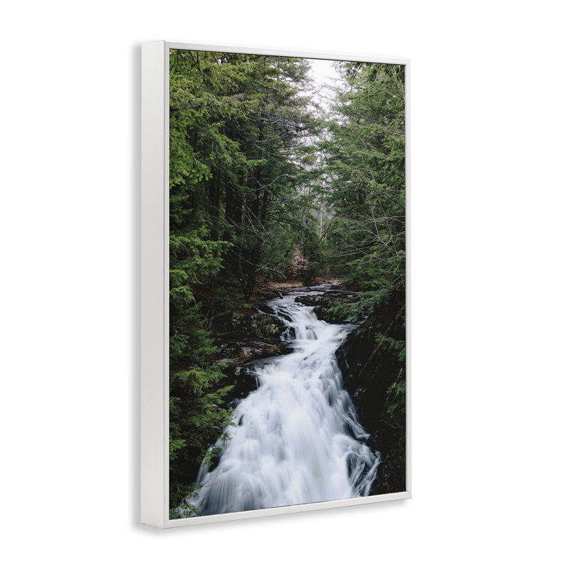 Endless Cascade Waterfall Framed Giclee, design by Sean Greenough, 30" H x 20" W, Coastal White Framed Giclee
