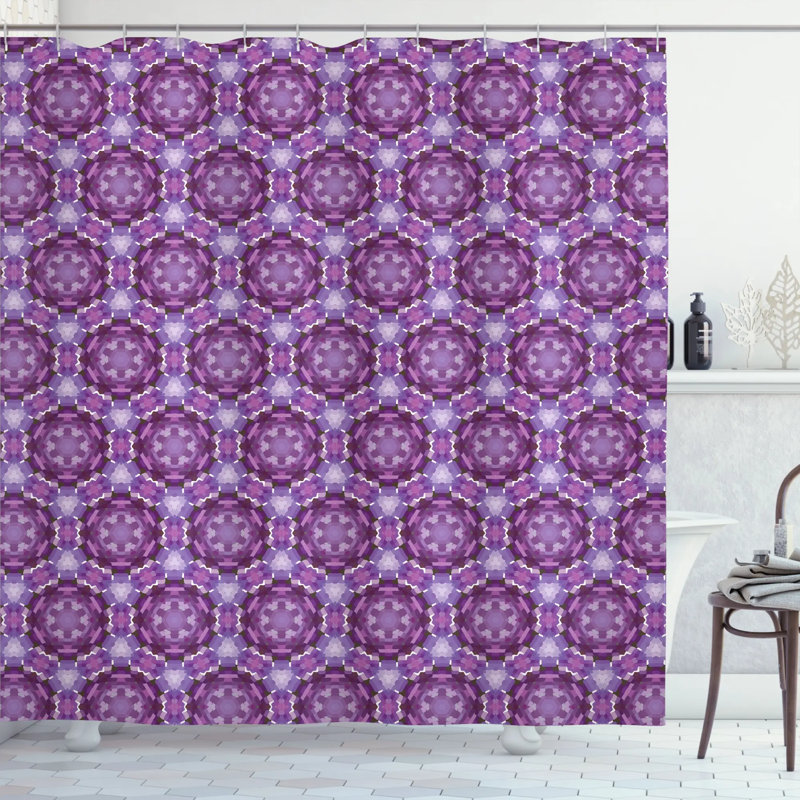 Abstract Shower Curtain with Hooks Included, 69" W x 75" L