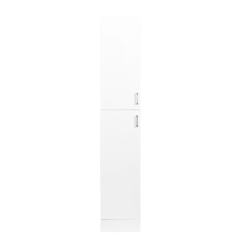 Armoire de rangement autoportante blanche avec tablettes pour une utilisation fonctionnelle et polyvalente