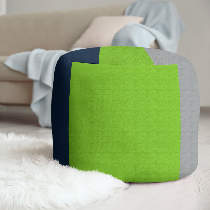 repose-pieds rond 20,5", Bleu nuit / vert aurore / gris clair de lune