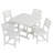 HDPE Outdoor Dining Set For 4, 5-Piece Patio Set With Square Table And 4 Chairs, Umbrella Hole-1066357673