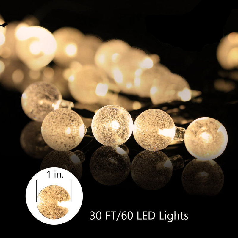 Outdoor 60 - Bulb 240'' Solar Powered LED Wide Angle LED String Light