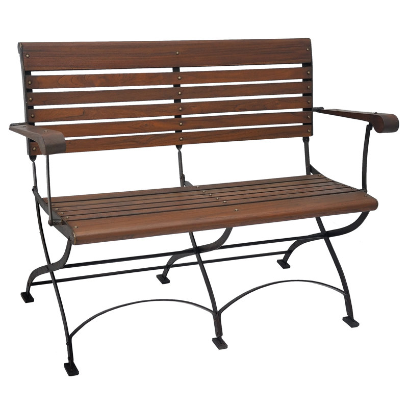 Banc d'extérieur en teck et fer Rayne
