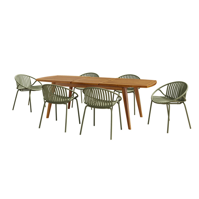 Ensemble repas 7 pièces Amedee, Vert