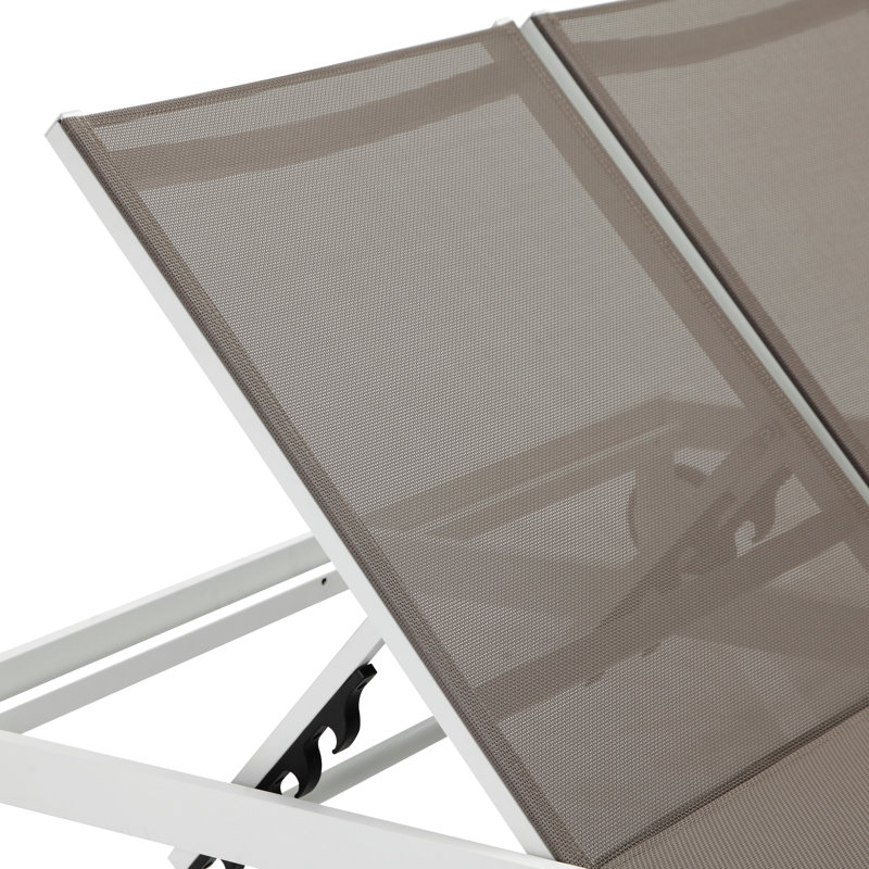 Isabella Outdoor Chaise Lounge with Quick-Dry Mesh and Aluminum Frame, Gray