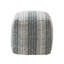 Pouf tissé 18 po Yinka - Repose-pieds bleu et beige à rayures classiques