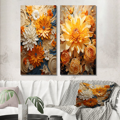 Ettring - Abstract Botanicals Metal Wall Art Prints Set Of 2