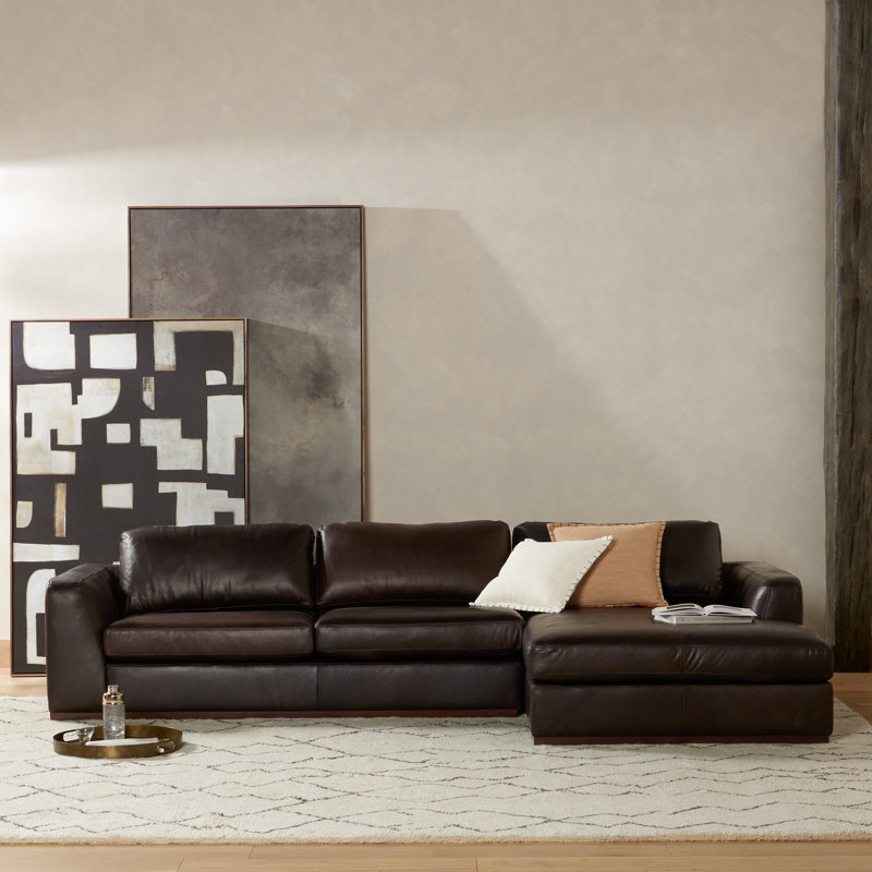 Marah Upholstered L-Shaped Sectional, Right Hand Facing, Merino/Cotton