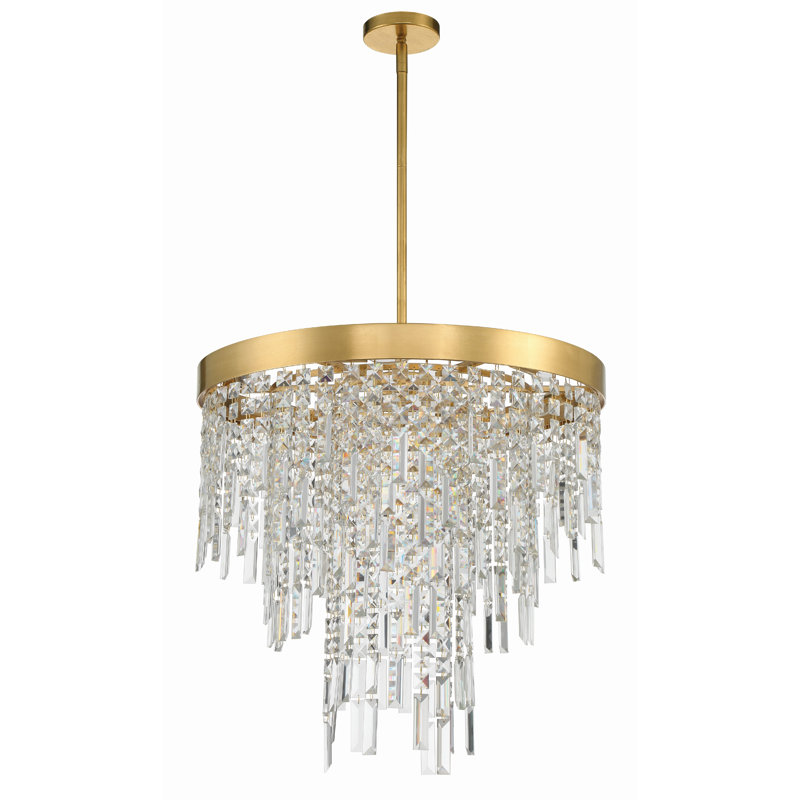Dimmable Tiered Chandelier, 24" H x 24" W x 24" D