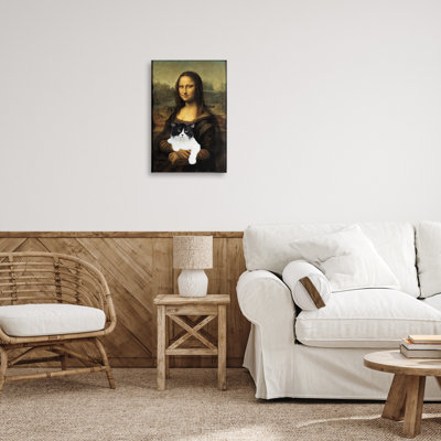 Mona Lisa Cat Lady Canvas, design by Masters Redux