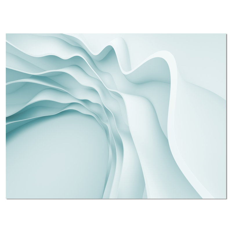 « fractal large blue vagues 3d waves », impression sur toile tendue, H 20 po x l 20 po x P 1 po
