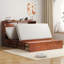 Lit-armoire escamotable en bois massif, grand lit escamotable avec matelas pliant en trois et ports de charge USB, lit d'invité pliable moderne avec grand tiroir de rangement pour le salon, les espaces de chambre à coucher-108812974