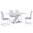 Kadren 5-Piece Modern Rectangular Marble Dining Set with Faux Leather Chairs-1727622109
