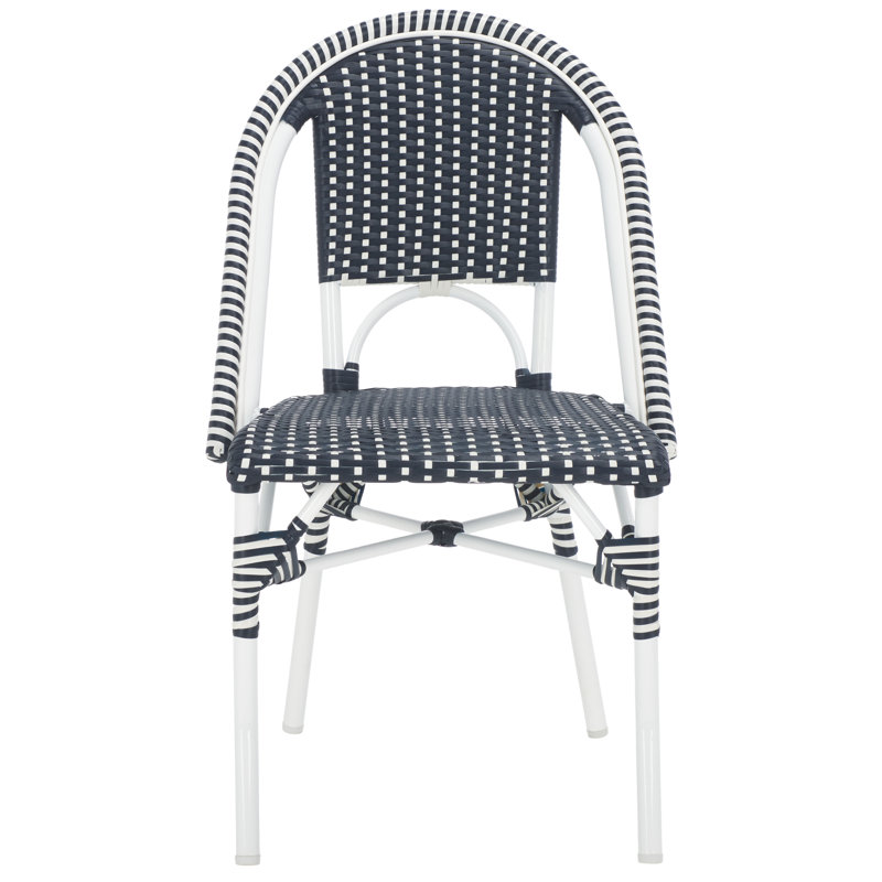 Torino Outdoor Dining Side Chair, Navy/White