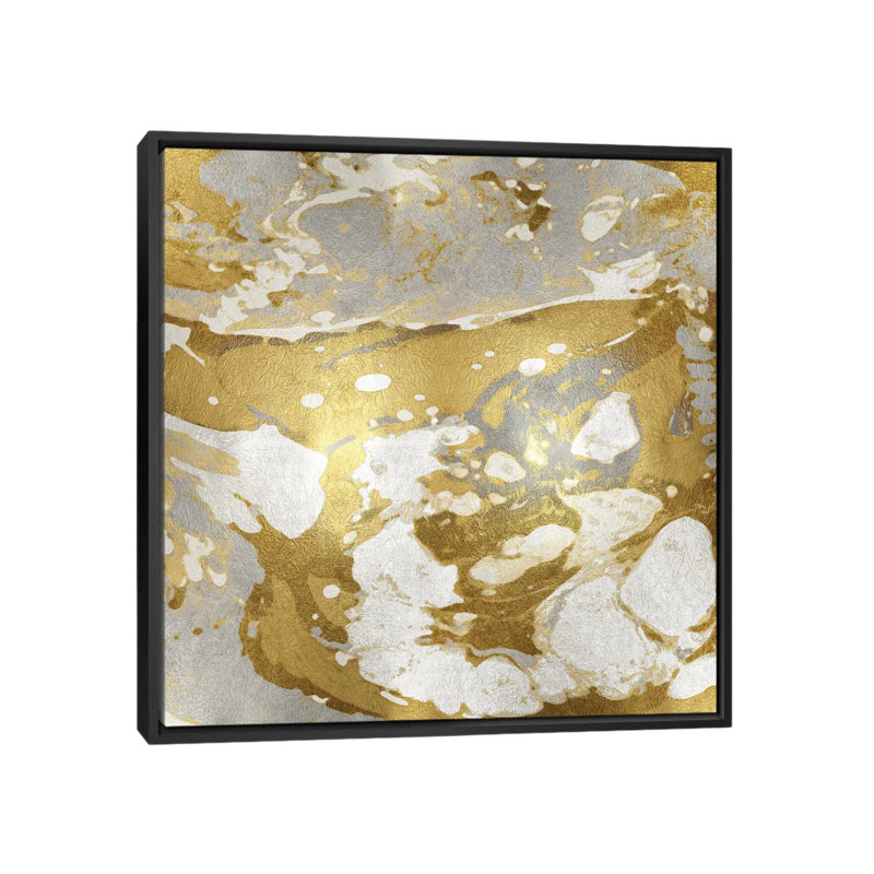 «Marbleized», reproduction sur toile, H 18 po x l 18 po x P 1,5 po, Toile avec cadre noir, Pas de tapis