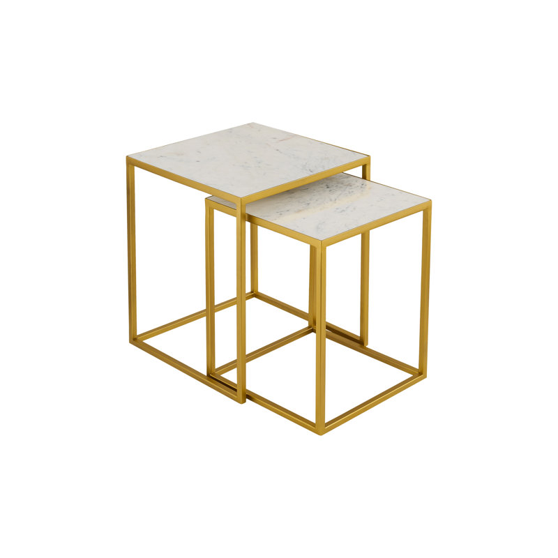 2 - Piece Marble Top Living Room Table Set