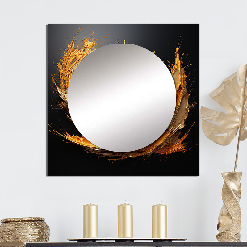 Luigia - Abstract Spirals Large Square Mirror For Wall Art Decor, 23" x 23"