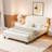 Bed Frame Upholstered Velvet Platform Bed With Adjustable Headboard-308583807-308583806