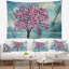 Tapisserie en polyester floral sakura fleurs avec accessoires suspendus inclus-28500080