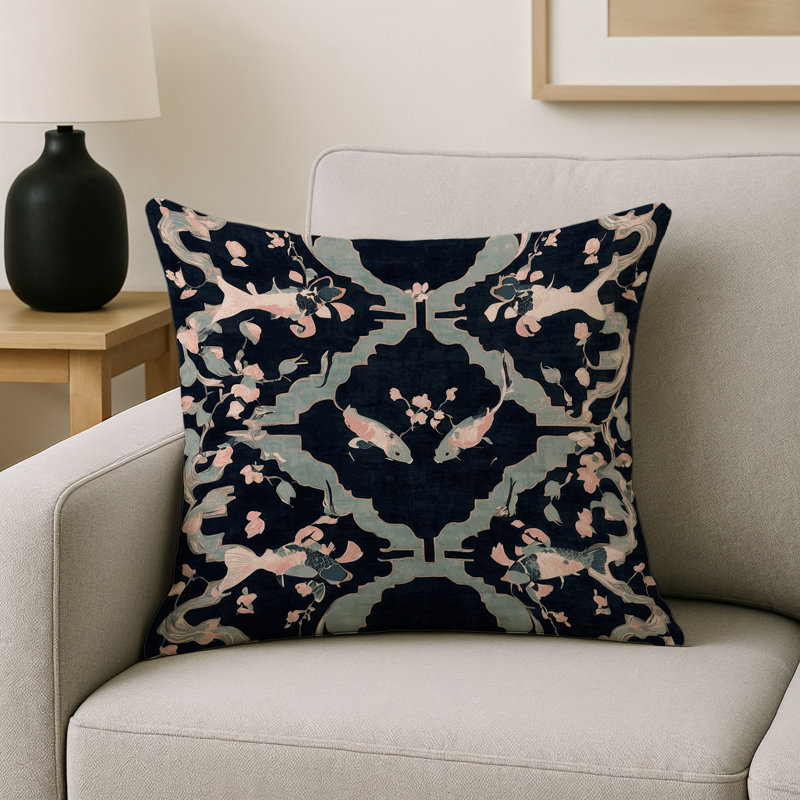 Coussin décoratif intérieur et extérieur Modern, Gris géométrique 40, Carré 18 po