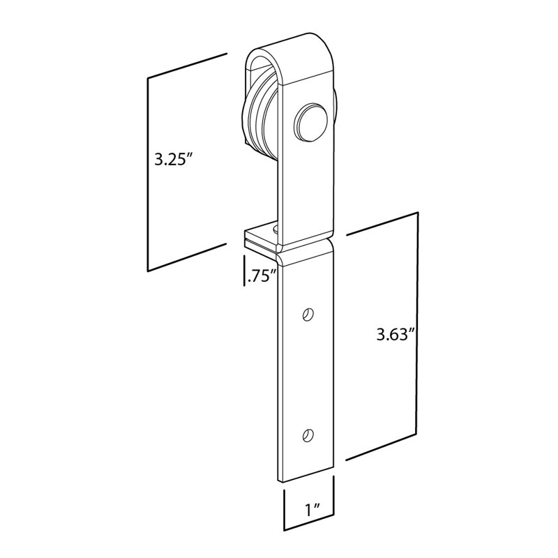Miniature Bi-folding Sliding Double Barn Door Hardware, 60 in, Black