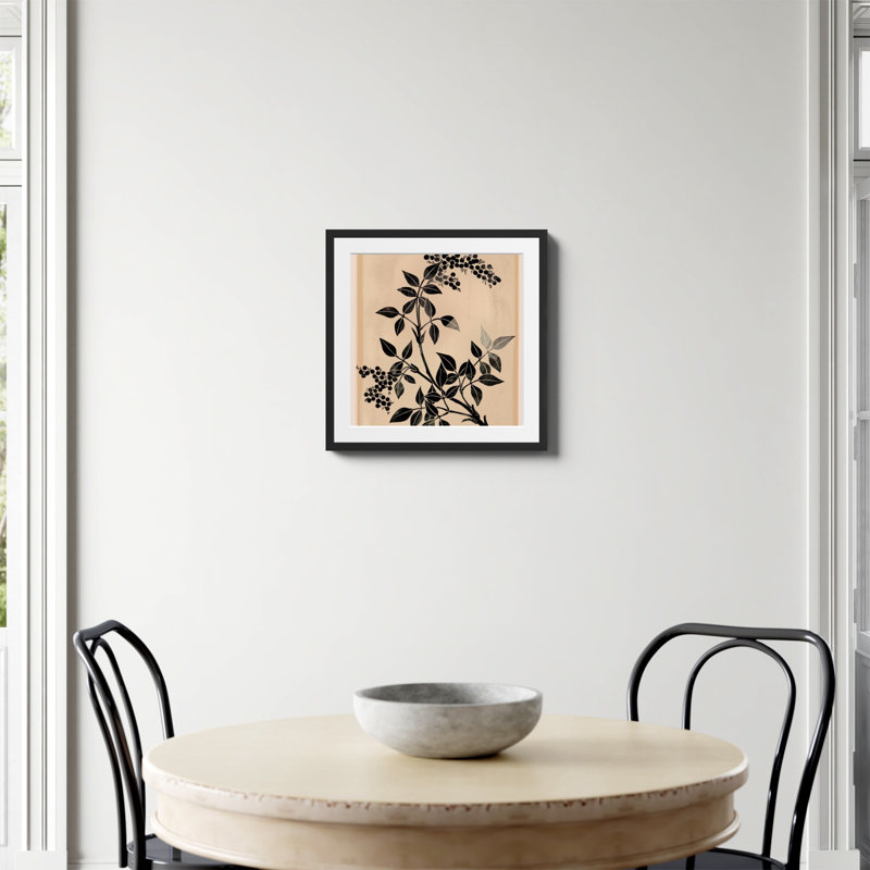 «Minimal Plant 5 Print» par Nadja, H 20 po x l 20 po, Papier avec cadre simple noir, Oui