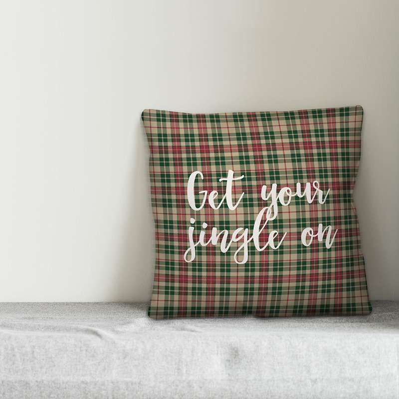  Coussin décoratif «Get Your Jingle on in Tartan Plaid», Housse de coussin