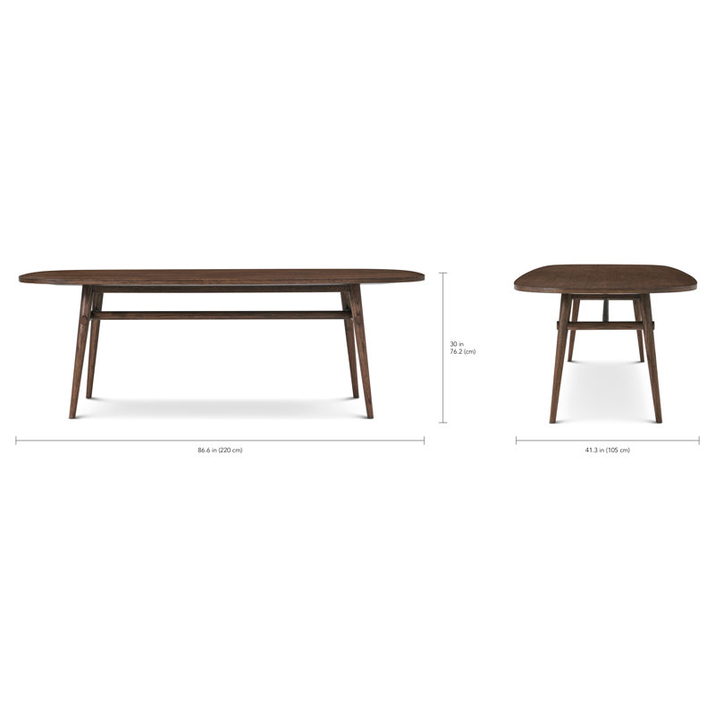 Madrid/WRC Dining Table, 30" H x 86.61" L x 41.34" W, Brown