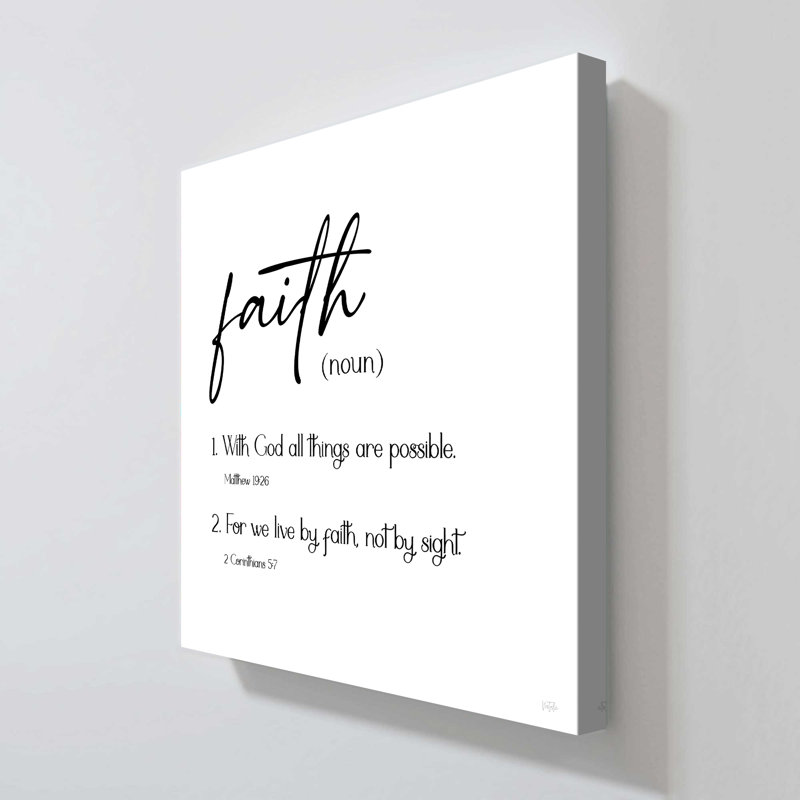 "Faith Définition" par Natalie Carpentieri, reproduction sur toile, H 18 po x l 18 po x P 1 po
