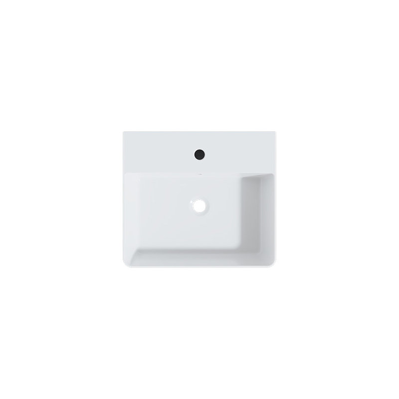 Lavabo de salle de bain rectangulaire à en argile réfractaire blanc avec trop-plein