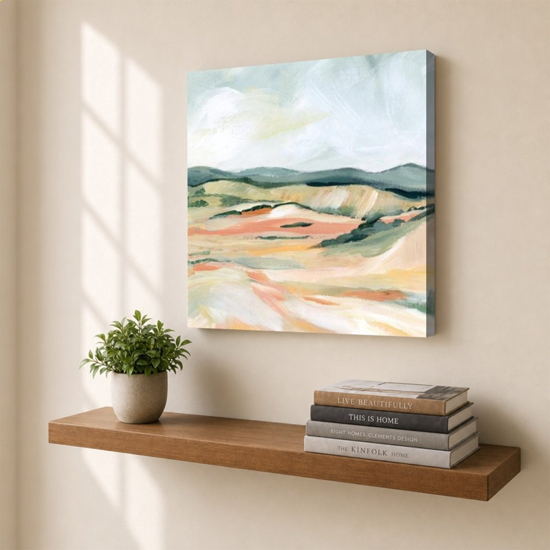 «Vermillion Landscape III» par Katrina Pete - impression sur toile, H 36 po x l 36 po