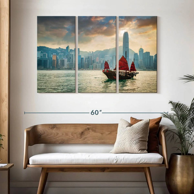 Mehar à voile rouge Mehar à Hong Kong, H 32 po x l 50 po