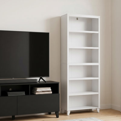 6-Tier Open Bookcase, Storage and Display Bookshelf Shelf With Legs for Home Office and Living Room