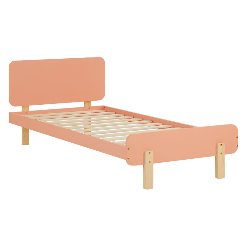 Children's bed 90X200 cm with slatted frame youth bed red guest bed bed frame wooden bed single bed solid wooden bed frame