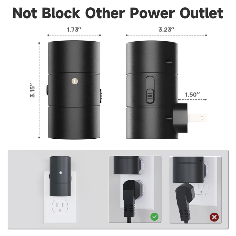 Dimmable Night Light Plugs Into Wall 0-100LM With 3 Light Modes, Dusk To Dawn Sensor, 2 Pack, Black