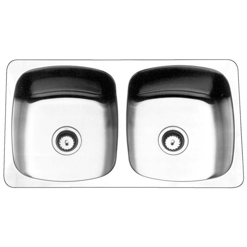 Évier de cuisine en acier inoxydable à double cuve encastrable L 33 po x l 19 po Kindred